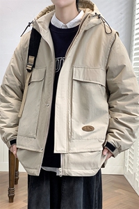 冬上新加棉加厚休闲棉服港风连帽棉衣外套男女 8318-P130控价178图片