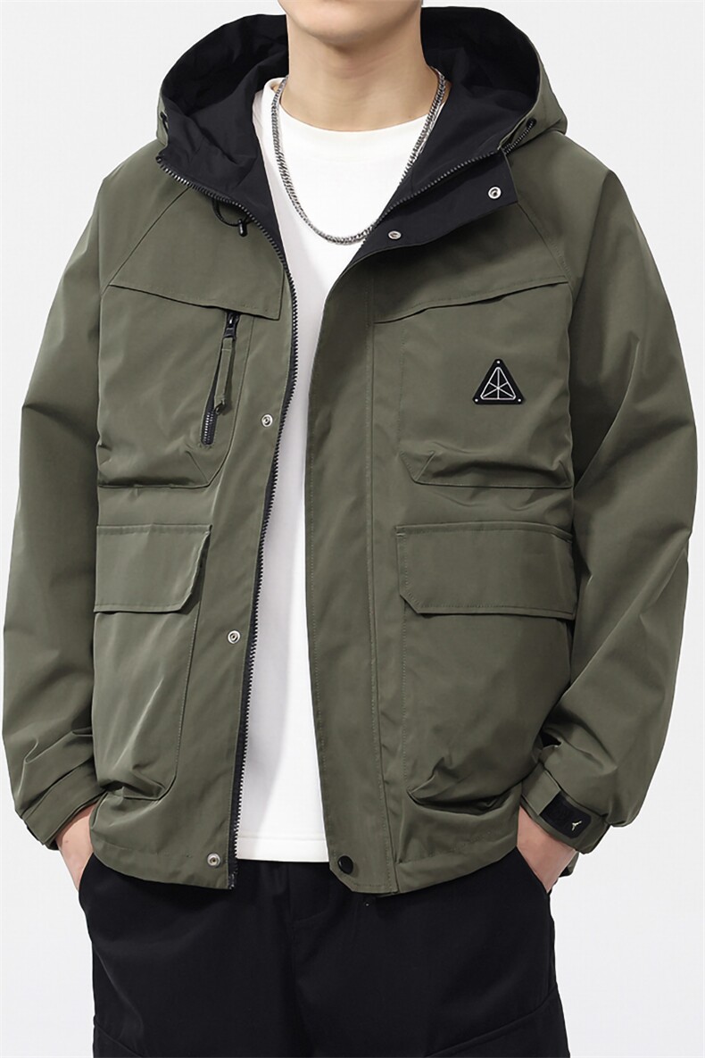 2025新款派克服工装连帽三防外套双面穿休闲夹克F0926-P100控199,男装夹克,电商D215