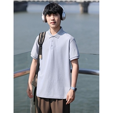 P02短袖男夏季新款纯色潮流半袖上衣休闲透气高级翻领polo衫T恤衫，男装T恤，星座115A-3
