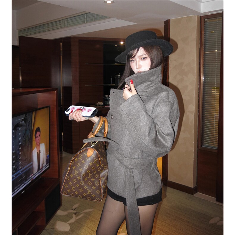 短款呢料大衣宽松百搭呢子外套D328-JK38-P128,女装短外套,电商D328