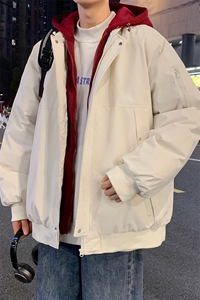 美式假两件棉服外套男2026秋冬校园风宽松棉衣夹克 A436-2583-P95图片