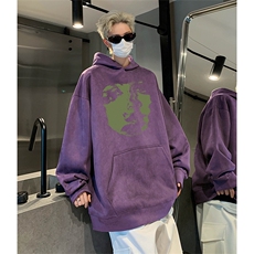 抖音得物供货提供视频秋冬重磅美式麂皮绒连帽卫衣JLM16，男装卫衣，电商A486
