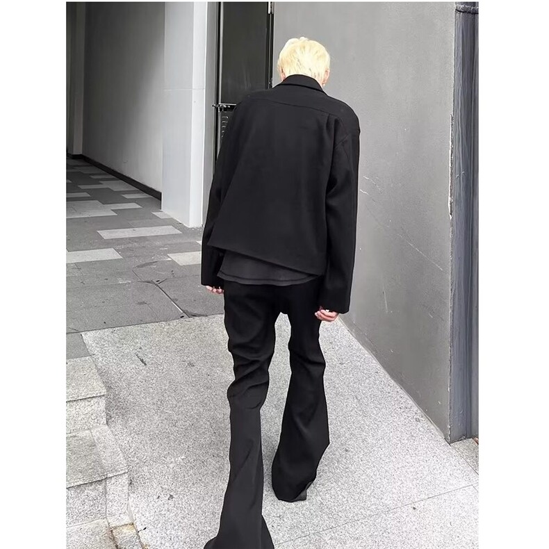春季高级感痞帅潮牌小众休闲长裤分割解构微喇叭西裤LX0233-P46,男装西裤,星座1008
