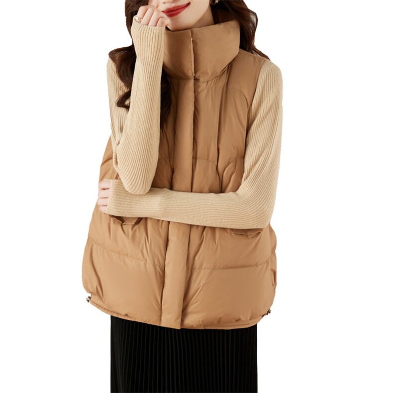 2022新款羽绒服马甲90%白鸭绒加厚休闲/淑女拉链休闲款,女装羽绒服,蝶眷