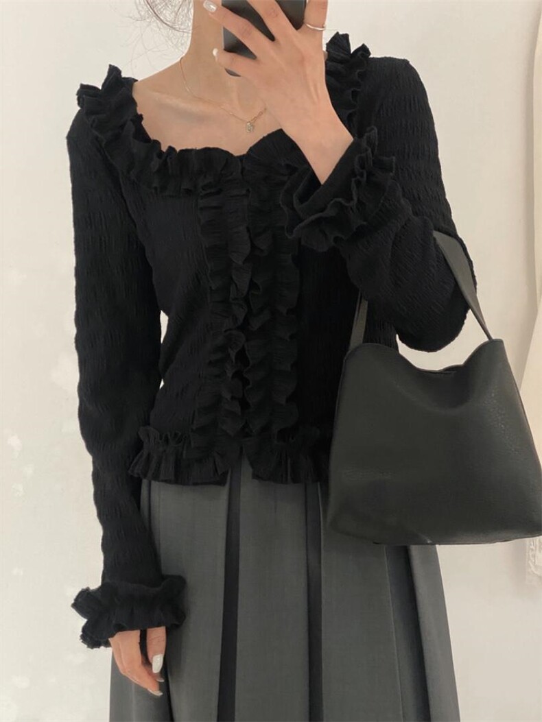 荷叶边小衫，其它，驿谷