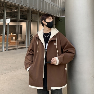 F50-P64 2024秋季新款假两件外套男士潮牌宽松休闲夹克冲锋衣图片