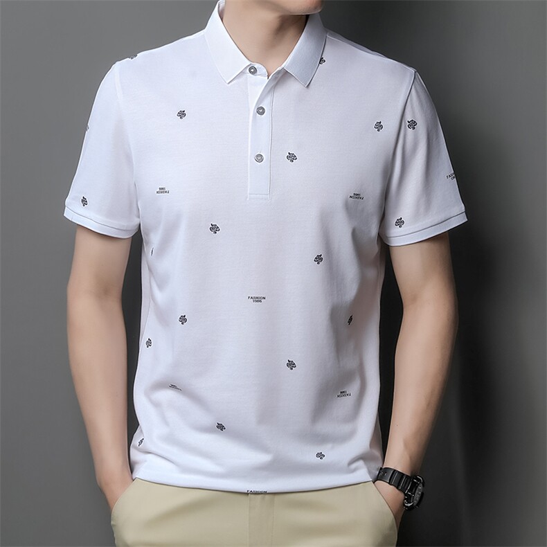 2023夏季新款短袖t恤男士夏装冰丝polo衫衣服中老年男装体恤上衣,男装T恤,电商B212（原钱塘6029）