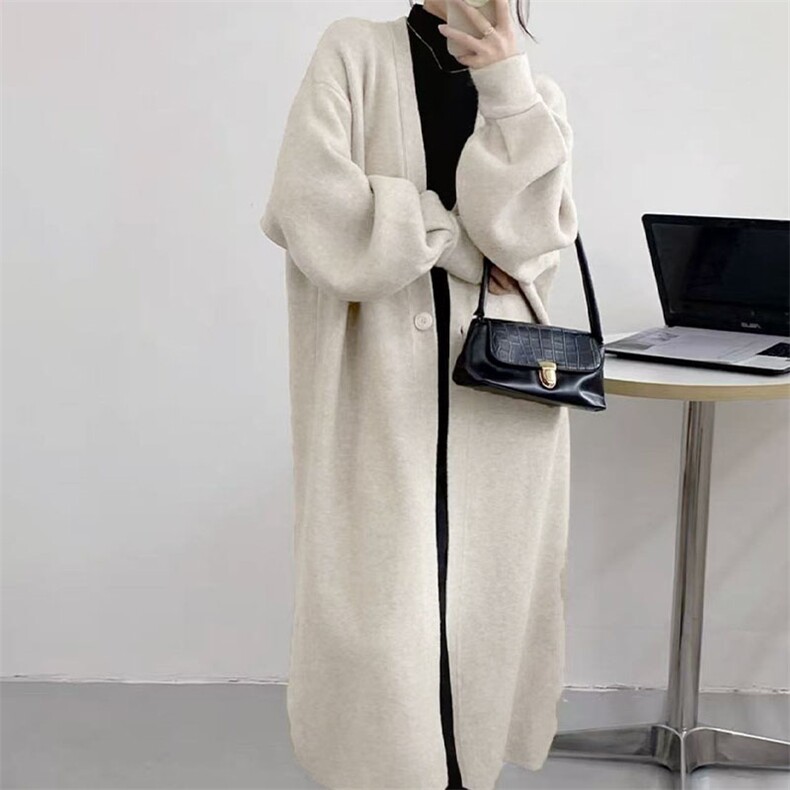 2025年秋季中长款开衫长袖，女装针织衫/毛衣，萱芳婷羊绒