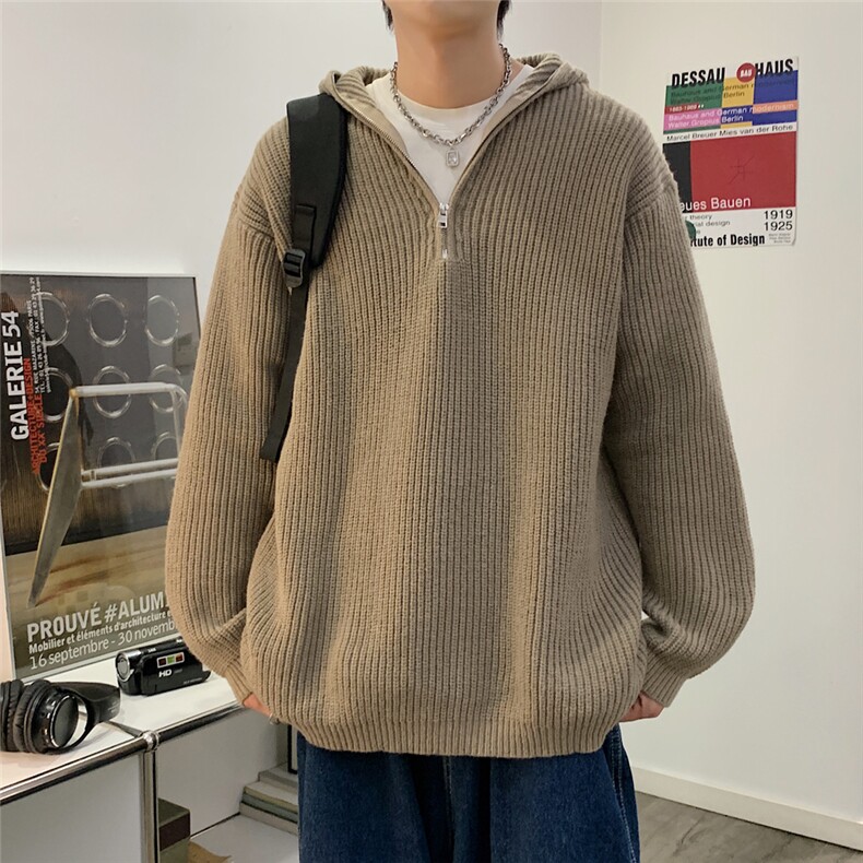 秋款男连帽毛衣拉链针织衫休闲打底外套M3115P58,男装针织衫/毛衣,星座1013-1
