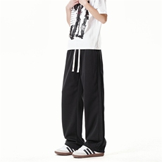 K10033-P35潮牌卫裤男2025新款百搭褶皱宽松直筒休闲长裤，男装休闲裤，电商A178