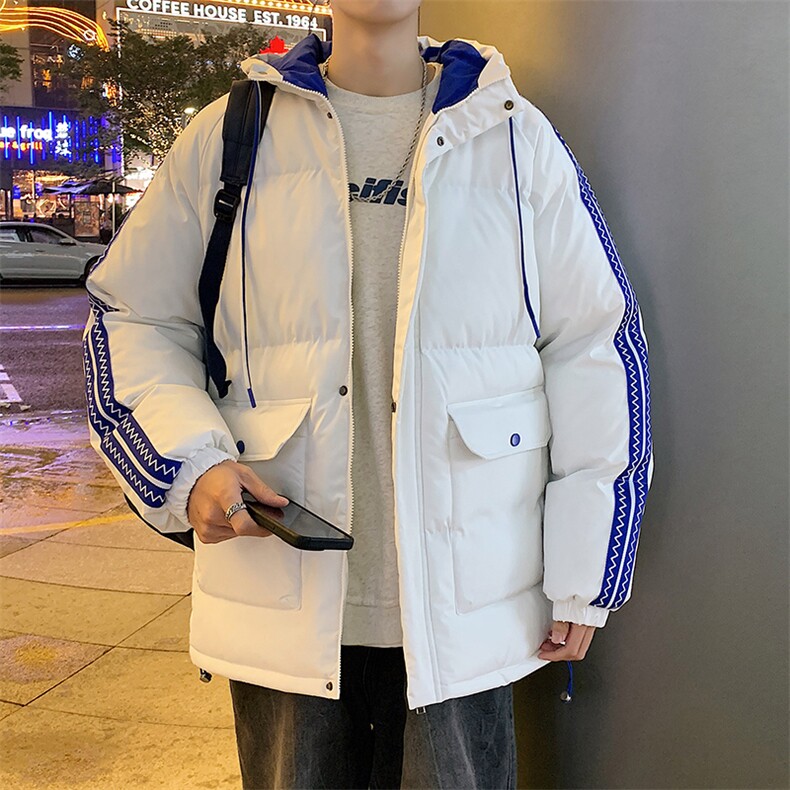 港风潮牌新款织拼色连帽服潮流保暖棉衣M086-P110控159,男装棉衣,星座717