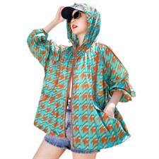 防晒衣女2024夏季透气印花宽松可外穿洋气韩版户外防晒服薄款外套，女装防晒衣，帛香坊