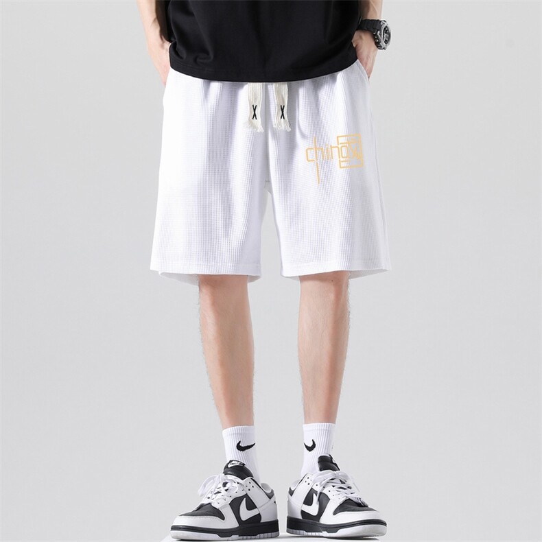 2026夏季新款潮流印花华夫格五分短裤宽松1210-2-DK712-P15,男装牛仔裤,星座1816-2（原1210–2）