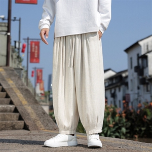 棉麻裤2025新款春夏垂坠休闲裤纯色大码男裤A021-ZK62-P70图片