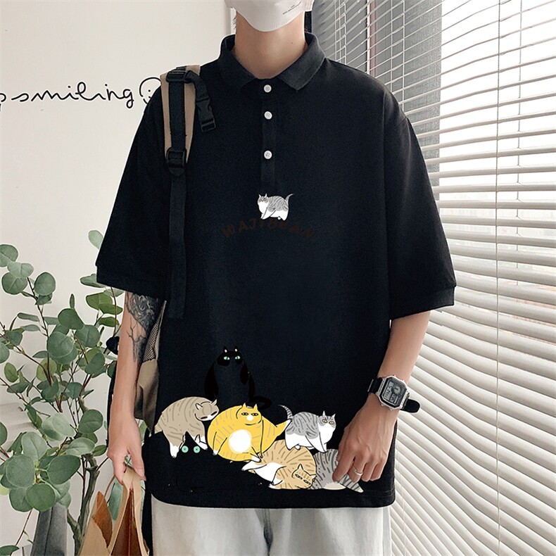 PL57155-P35翻领短袖polo衫男大码胖子半袖t恤男有领保罗衫模特,男装Polo衫,电商A040