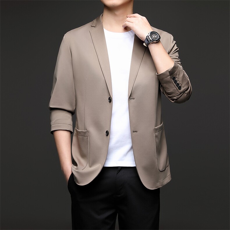 D33735秋冬新款男士西服薄款商务休闲男装外套轻薄通勤外衣,男装西服,电商B360