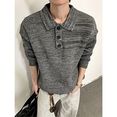 美式复古毛衣男慵懒高级感翻领针织衫秋冬打底衫MY0584-P73，男装T恤，星座308B-2