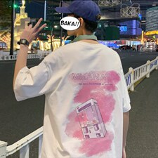 Equality港风潮牌JEW4ROOM韩版潮涂鸦印花短袖男oversize小众衣服，男装T恤，电商A129