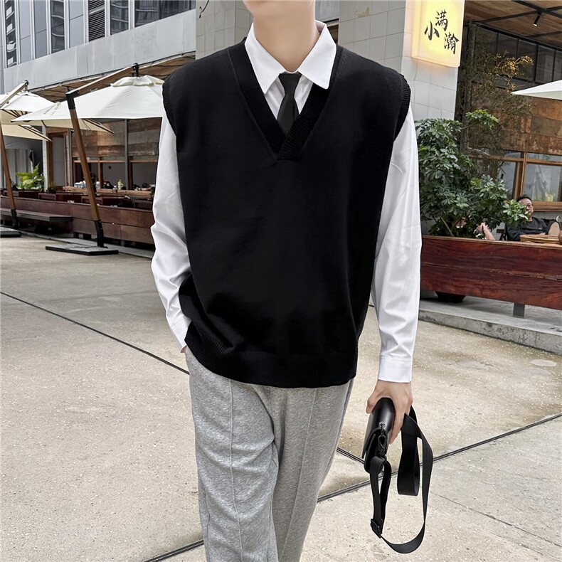 男士无袖毛衣背心宽松坎肩打底衫v领针织衫韩版马甲,男装背心/马甲,星座410-6（原星座1304-1）