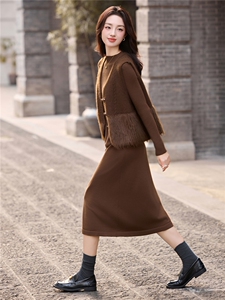 轻熟风气质针织马甲连衣裙两件套女2025秋冬新款洋气减龄套装裙子图片
