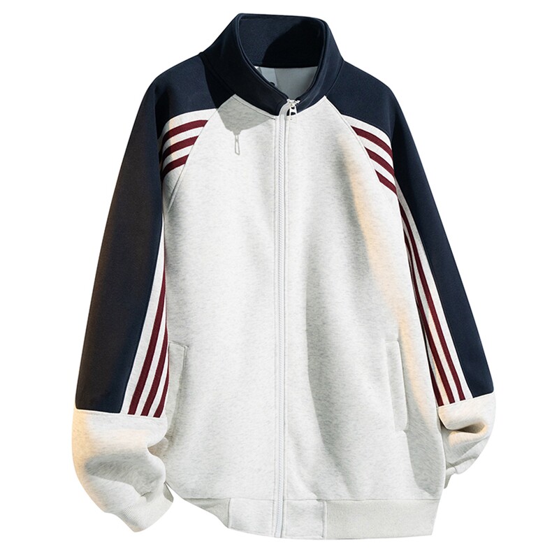 抖音得物高品质美式高街重磅结构织带拼接撞色立领卫衣外套CM41，男装卫衣，电商A486-1