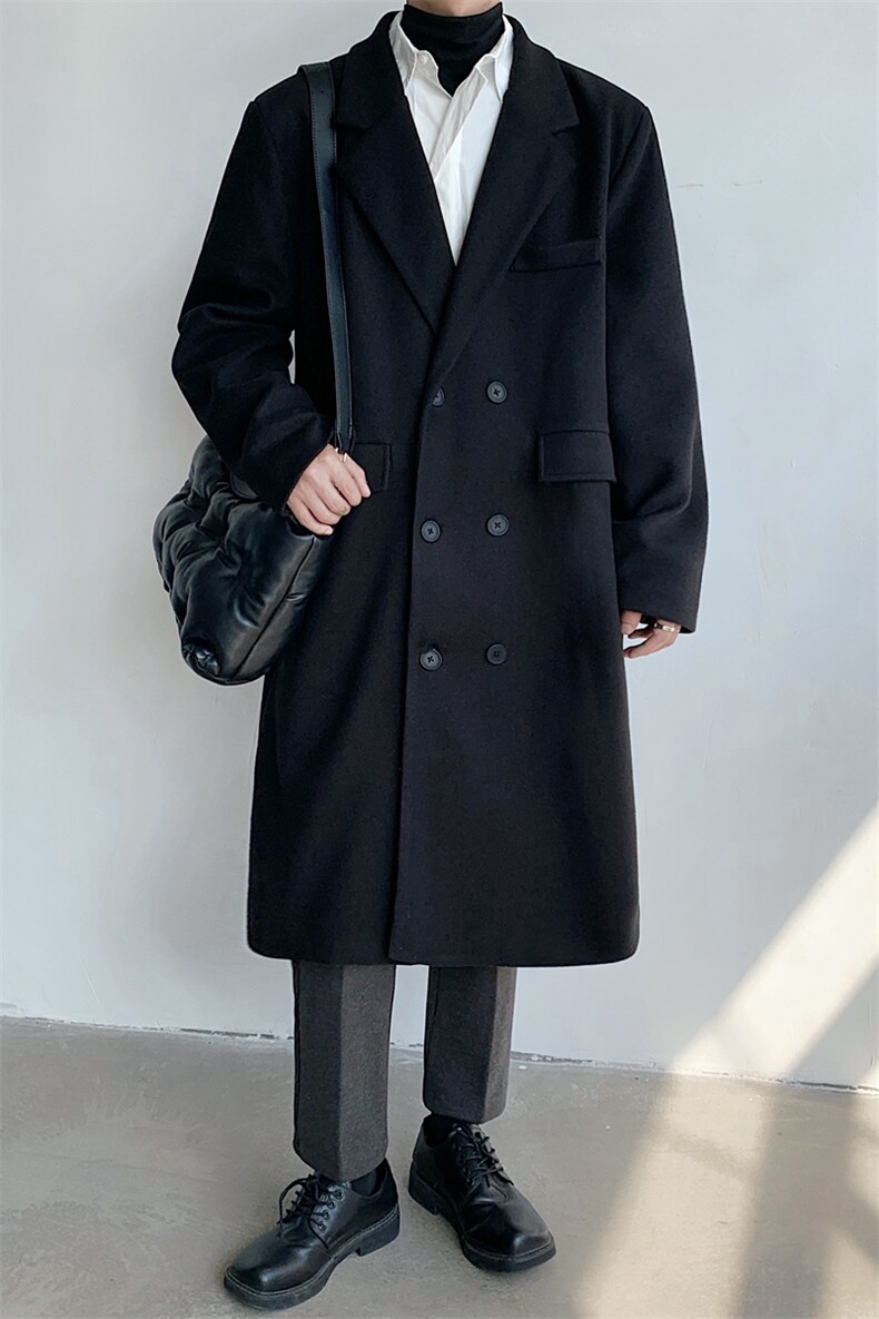 2026新款长款大码毛呢大衣秋冬韩范英伦风衣外套DSA157B-J252-P98,男装风衣,电商A157B