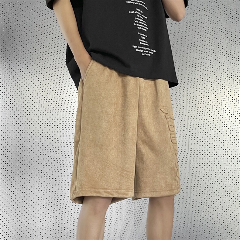 K109-P32美式鹿皮绒凹凸印五分裤,男装休闲裤,星座1501-1