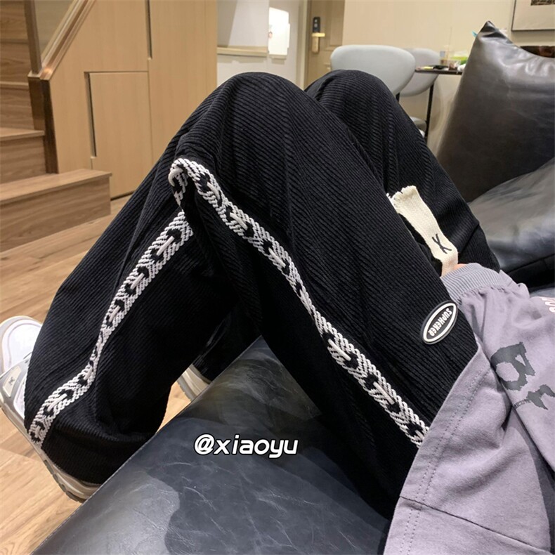 XZ616秋季新款百搭灯芯绒织带贴标拖地裤TY417P55控68,男装休闲裤,星座512A（原616）