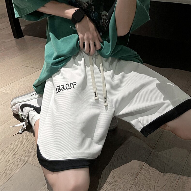 B2212023夏装新款青少年港风休闲拼接篮球裤五分短裤LK22036-P45,男装休闲裤,电商B221