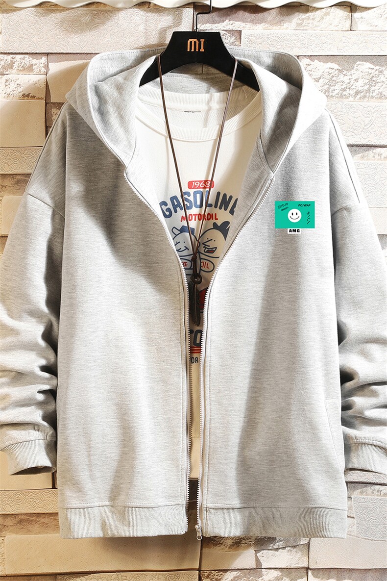 KS21264-P38连帽开衫卫衣男运动外套大码班服砖墙,男装卫衣,电商A040A