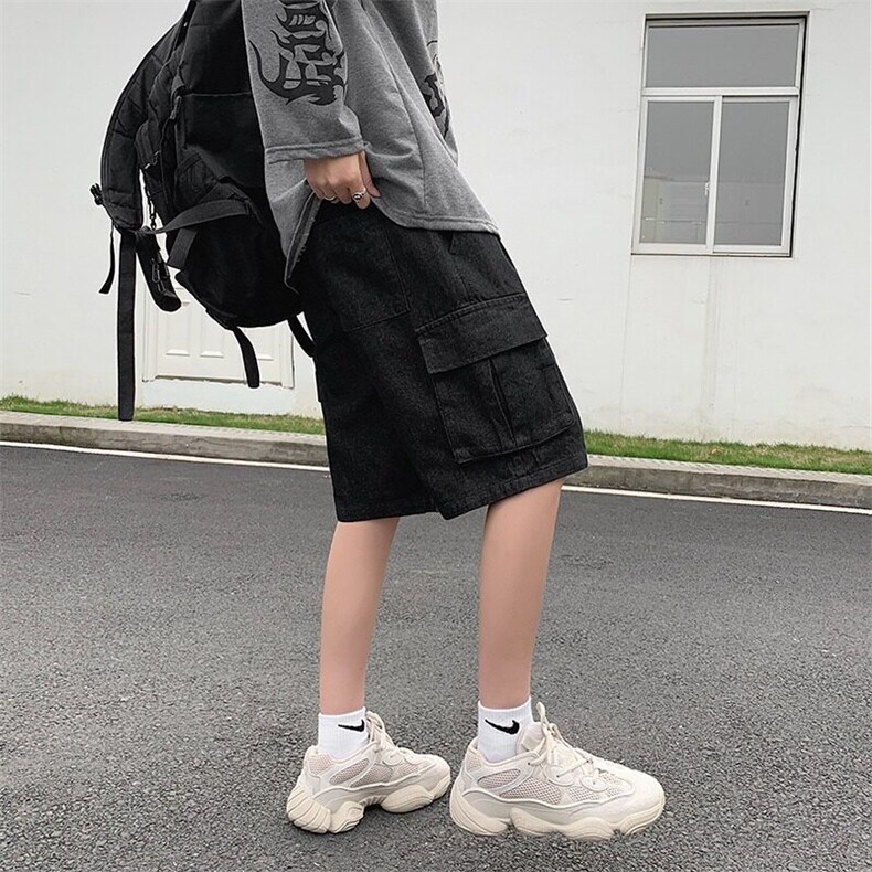美式牛仔短裤男宽松休闲工装五分裤夏季新款潮流街头百搭k348/P42,男装牛仔裤,星座506