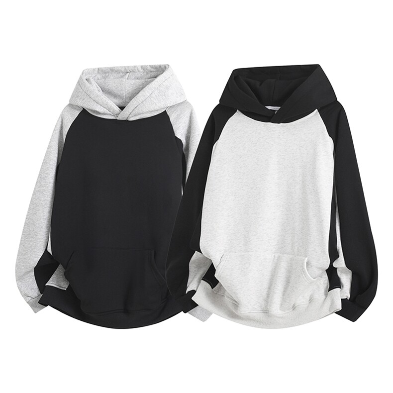 抖音得物高品质25秋冬美式高街宽松结构拼接撞色连帽卫衣外套W135，男装卫衣，电商A486