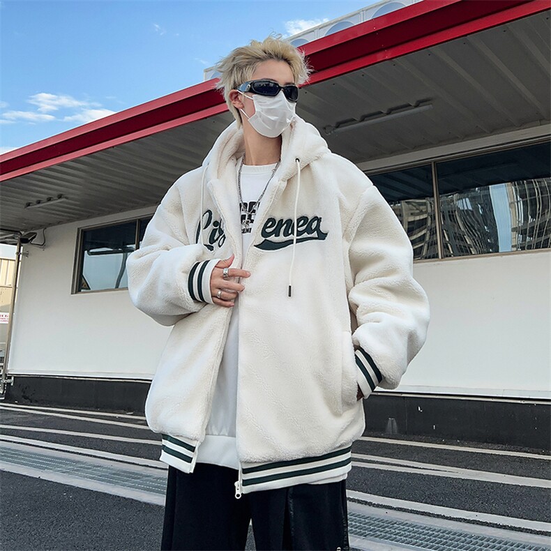 F104-P58美式潮流羊羔毛刺绣棉衣2024冬季潮牌百搭字母外套男,男装棉衣,星座512-6