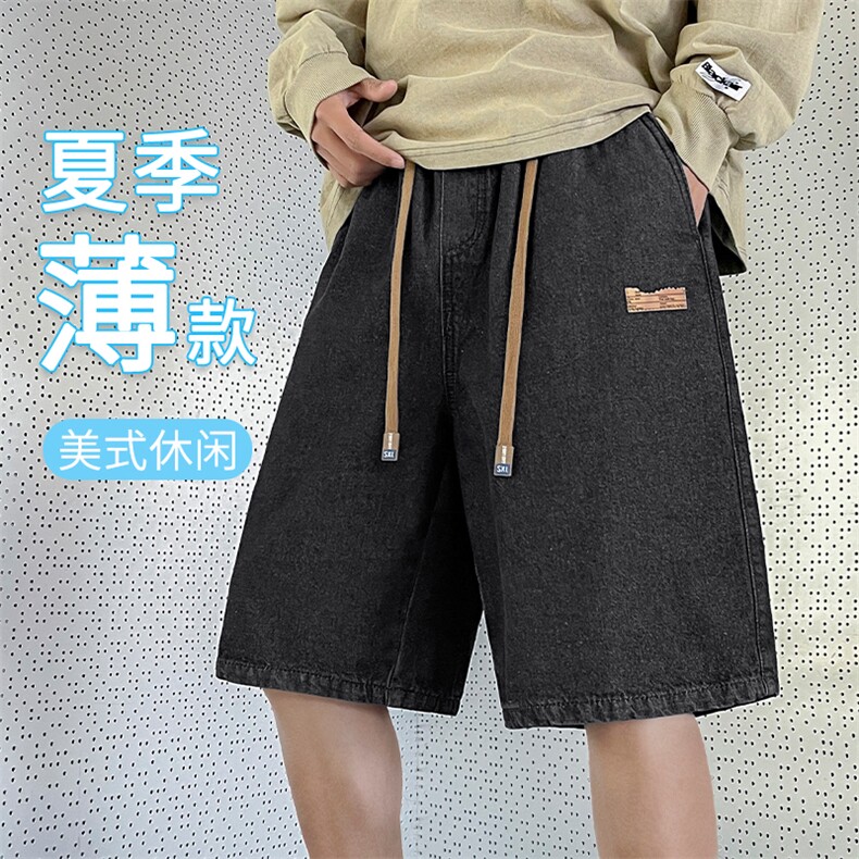 牛仔短裤男士外穿ins潮流五分裤宽松百搭休闲裤子 DK851特批34图片