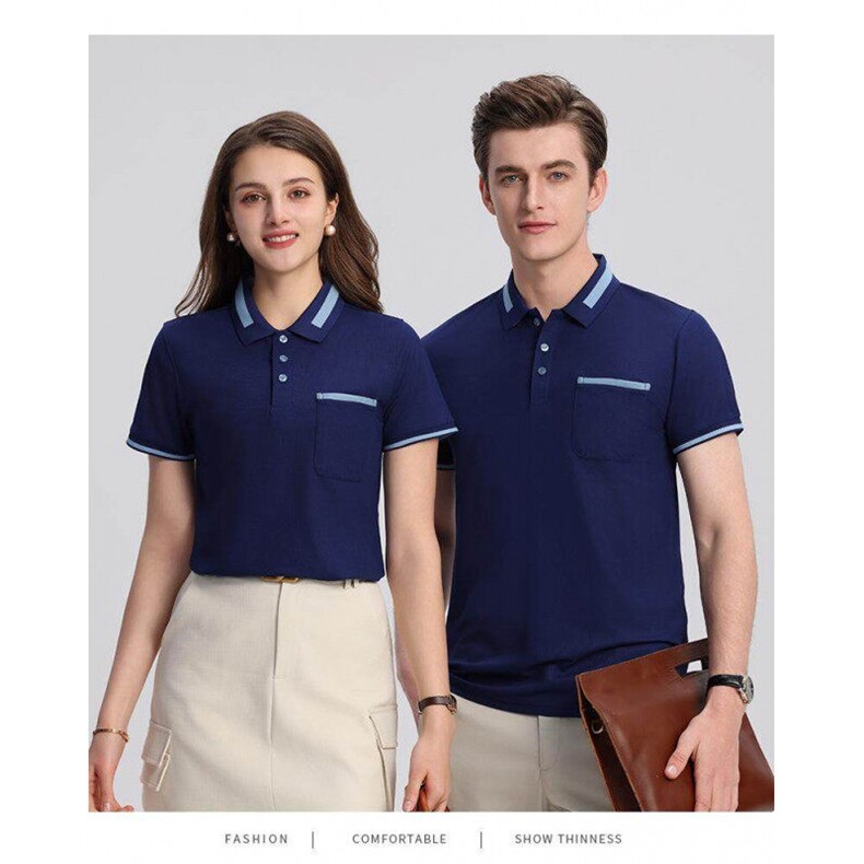 S-6XL夏季拼色单口袋POLO衫男女工作服团服定制LOGO团服L209P23,男装Polo衫,星座1602B（原101B-1）