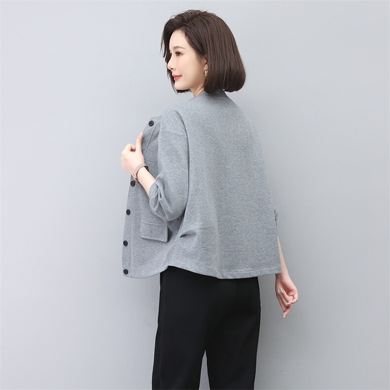 卫衣开衫外套女春秋2025年新款大码宽松显瘦中年妈妈薄款休闲上衣,女装卫衣/绒衫,独衣靓