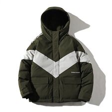 709-MY10-P13520冬款冬季白底潮流加厚工装拼色连帽棉服外套男，男装棉衣，星座709
