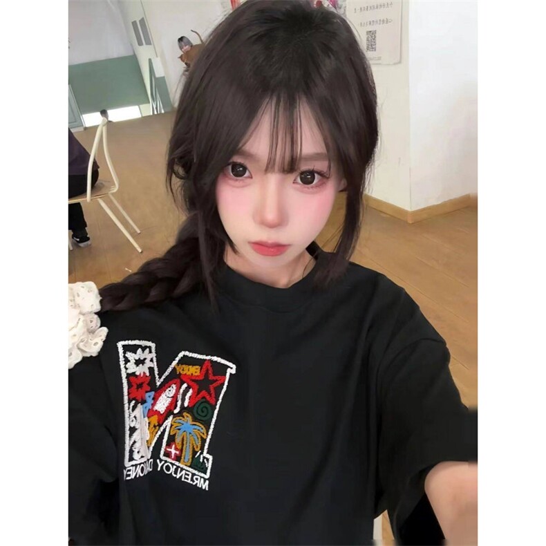 H0550-P35前后毛巾秀夏季新款短袖T恤百搭,女装T恤,星座617A-2