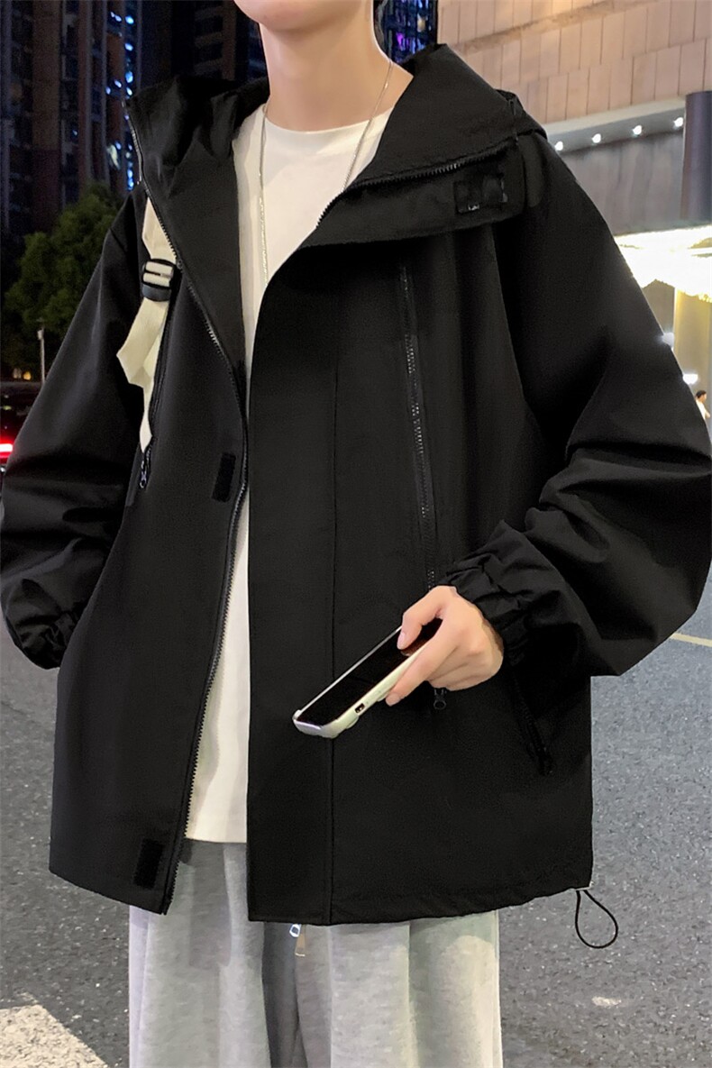 2025秋冬新款机能风连帽冲锋衣男宽松休闲户外夹克外套JK3321-P55,男装夹克,星座1105-2