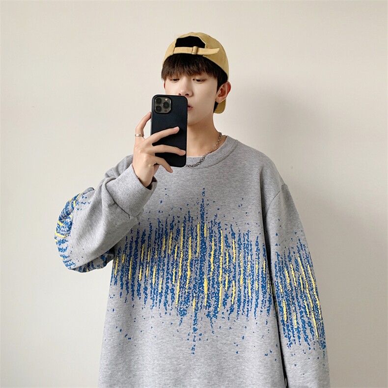 秋季新款男百搭白墙港风卫衣W102-P30控60,男装卫衣,星座717