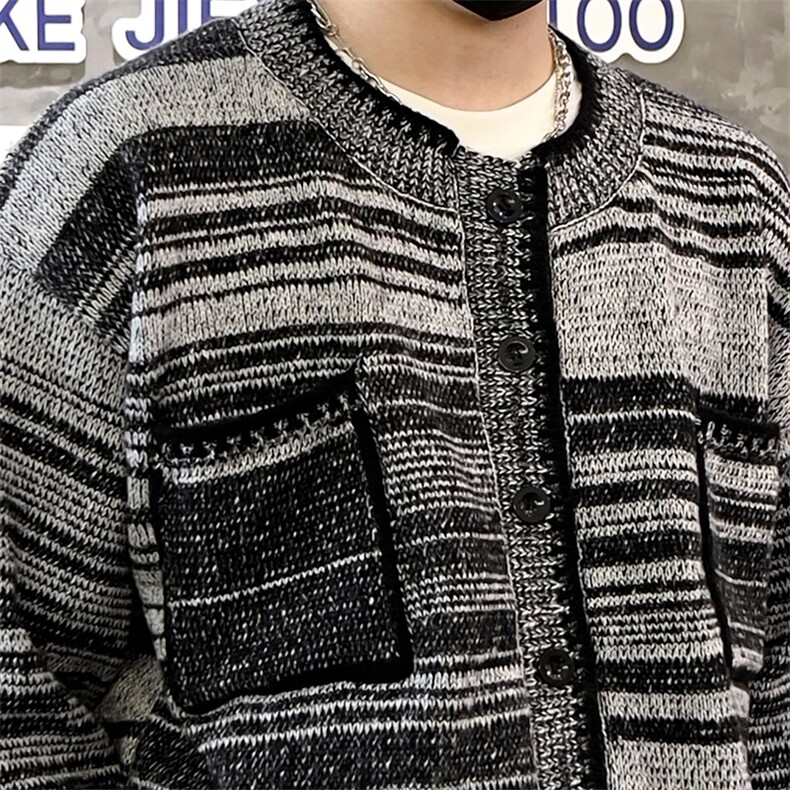 港风秋款男圆领套头小香风毛衣宽松针织衫线衣外套M875P55,男装针织衫/毛衣,星座1013-1