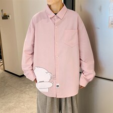 春季长袖衬衫男宽松港风衬衣男外套男CSCS281-P35图片