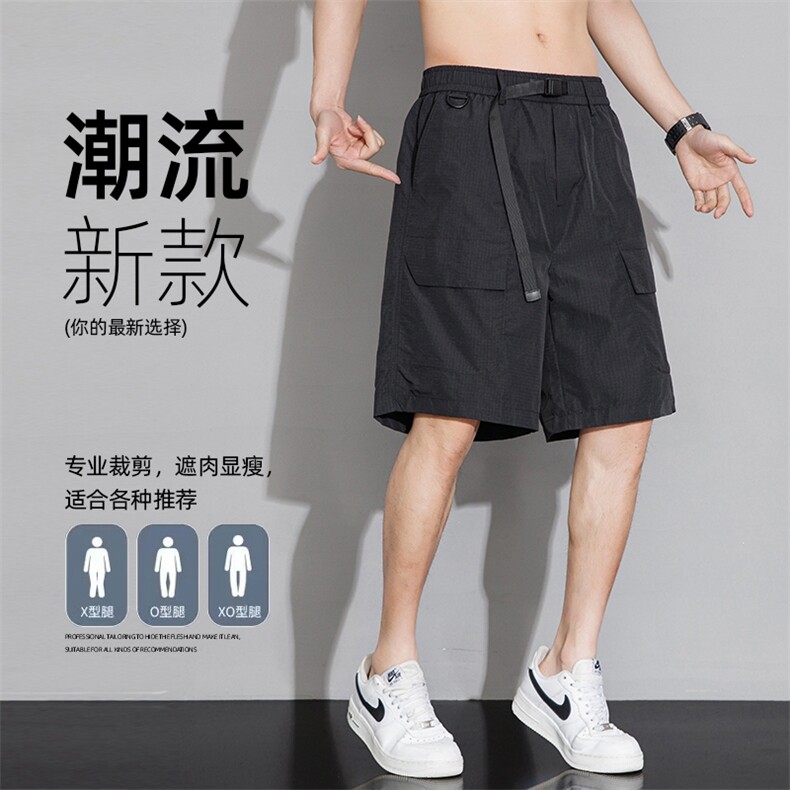 新款工装短裤男潮牌ins休闲裤宽松大码中裤五分裤D0617-P40图片