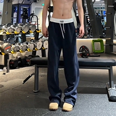 美式高街潮牌男女运动休闲裤直筒宽松卫裤慵懒显瘦休闲长裤子，男装休闲裤，电商A486