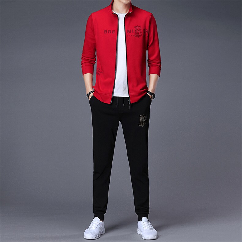 运动套装男春秋季2023新款长袖开衫中年休闲运动服宽松卫衣两件套,男装休闲套装,电商B212（原钱塘6029）