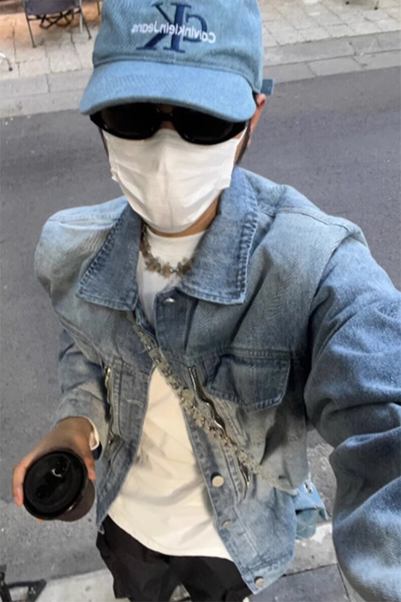 垫肩牛仔外套男美式正肩小众夹克JK004特P70,男装工装外套,星座908-1