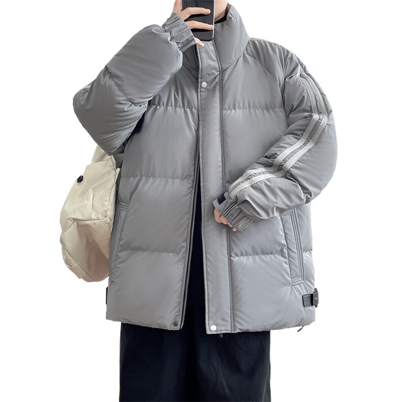 立领棉衣男秋冬季加厚棉袄外套条纹宽松ins潮面包棉服M0752-P108,男装棉衣,星座308B-2