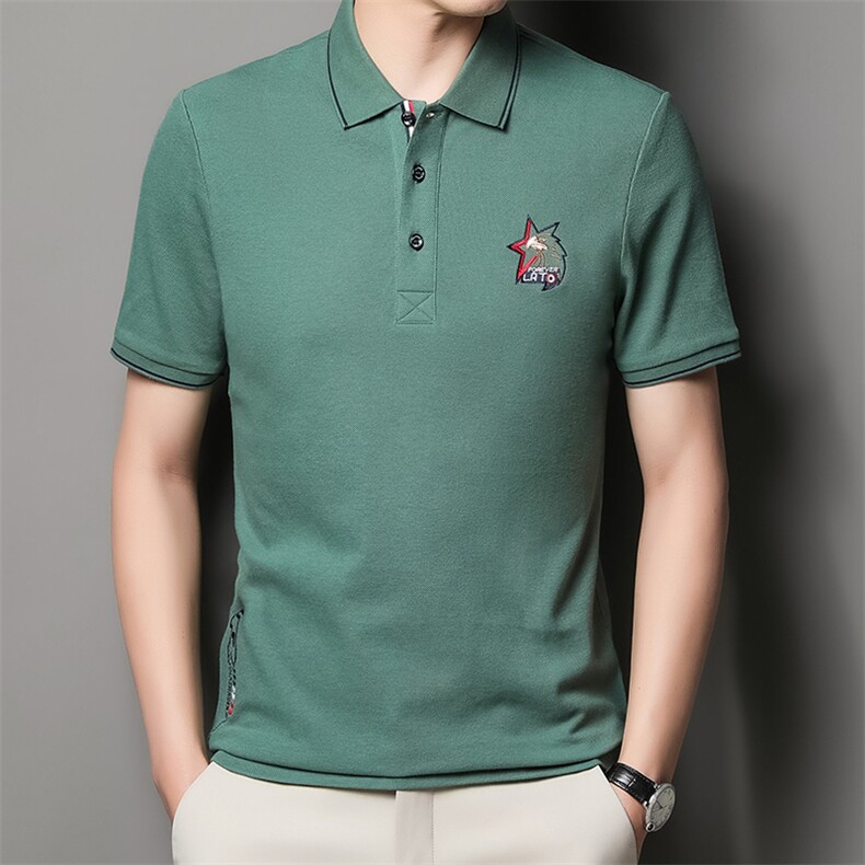 男士夏季短袖POLO衫2023新款时尚潮流简约纯棉短袖T恤男装上衣P50，男装Polo衫，星座1105-3