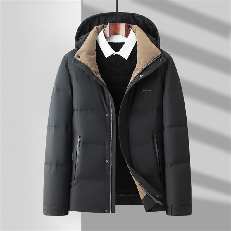 V3688钱塘2020-3连帽时尚冬季厚款百搭中年男90鹅绒羽绒服P240，男装羽绒服，钱塘207-3