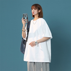 抖音供货200克现货纯色宽松版短袖T恤B343/T666/P10元，男装T恤，星座1905A（原电商B343）